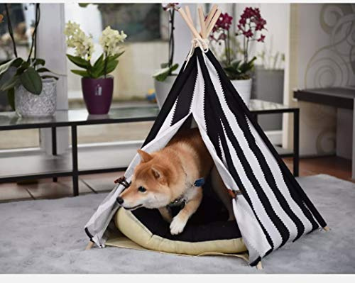 little dove Haustier-Tipi-Hund, Katzen-Bett,Haustier-Zelte, Häuser für Hund Katzent (mit Kissen) (L)