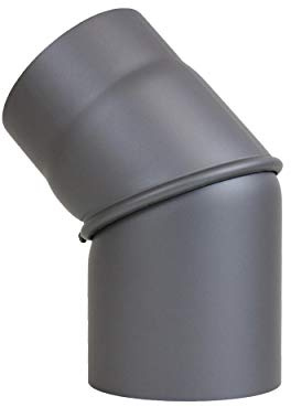 Lanzzas - Canna fumaria per stufa o camino, 0 - 45°, senza sportello, regolabile, diametro 120 mm, colore grigio