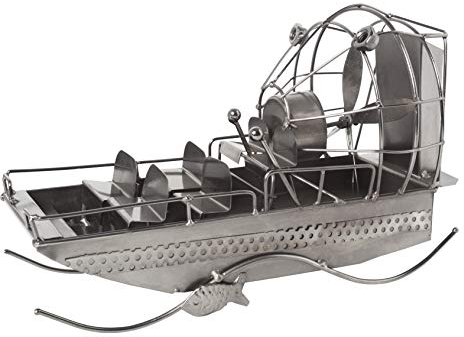 BRUBAKER Deko-Objekt Metall Skulptur Propellerboot Airboat Sumpfboot