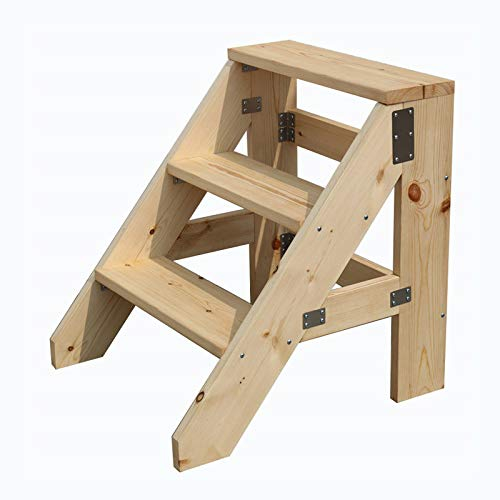 Marchepieds échelles escabeaux Escabeau en bois à 3 marches, fauteuil d'escalier, fauteuil de jardin robuste pour usage domestique, outil de jardin robuste, échelle de pédale large et robuste, large