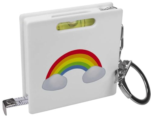 Azeeda 'Rainbow' Keyring Tape Measure (KM00014720) | Mini Measuring Tool / Spirit Level for DIY, Work, Bags and Keys