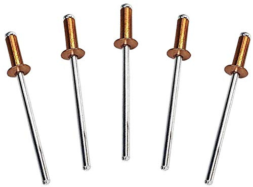 Metal Magery 50 Copper Pop Rivets 4-2 (1/8Diameter x 1/8 Grip) Steel Mandrel Blind Rivets Dome Head Qty 50