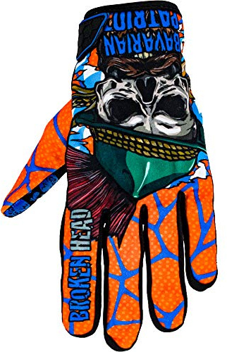 Broken Head MX-Handschuhe Bavarian Patriot - Motorrad-Handschuhe Für Motocross, Enduro, Mountainbike - Blau - Orange