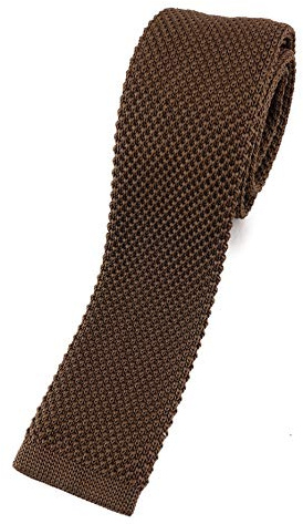 TigerTie hochwertige Strickkrawatte in einfarbig Uni - Modischer Look durch gerade abgeschnittene Unterseite
