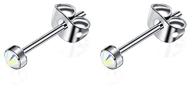 G23 Titan Ohrstecker für Damen Herren Mädchen Ohrringe Hypoallergen Nickelfrei 3mm/4mm/5mm/7mm Kristallohrringe Ohrschmuck Geburtstagsgeschenk
