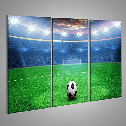 Quadro su tela di calcio sullo stadio verde arena in luce notturna fari luminosi da parete poster stampa immagini