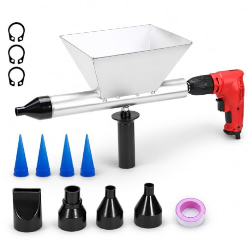 Senhill Pistolets à Calfeutrer Portable Pistolet Joint Électrique avec 8 Buses, Jointoyeuse pour le Jointoiement de Mortier de Murs en Pierre et de Sols, Sans Perceuse Électrique