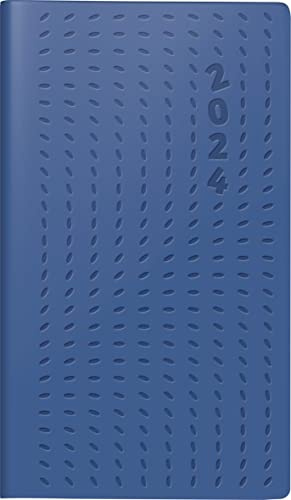 rido/idé Wochenkalender „Flow “ Modell Taschenplaner int. 2024 2 Seiten = 1 Woche Blattgröße 8,7 x 15,3 cm blau