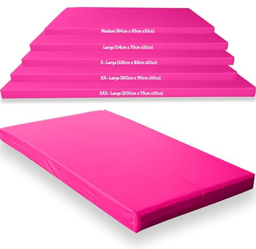 Kosiproducts Gymnastics Crash Mat, Extra Firm High Density Medium Firm 10cm Thick Foam, [Pink, Medium]