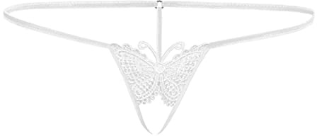 Sohimary 482 Femme 1 Mini String Ouvert Papillon XS S M 34 36 38 40 Blanc