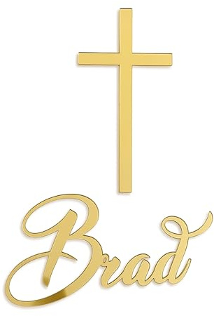 Nombre personalizados y cruz cortado con láser, Decoración de pasteles, Adorno de Pastel, Regalo de Primera comunión, Bautismo cristiano, Mi Bautizo, Dios te bendiga, God Bless, Topper de la torta
