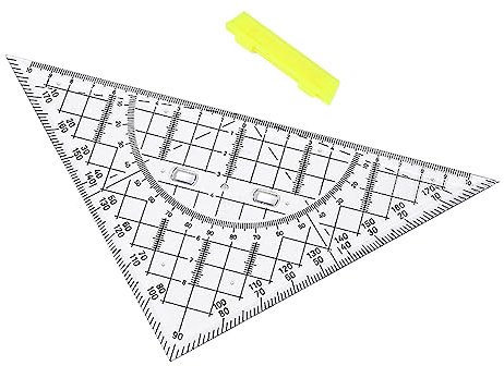 Visiblurry Dreieckslineal zum Basteln - Dreieck-Geometrie-Zeichenlineal 22 cm | Dreiecksgeometrie, Zeichenwerkzeuge, Mathe-Winkelmesser, transparent für Patchwork-Nähschneiden