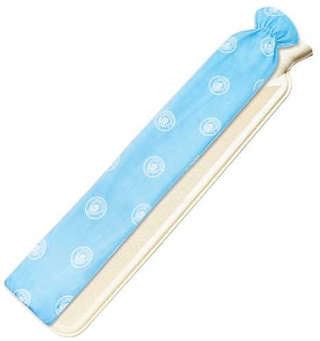 Manchester City F.C. Lange Wärmflasche mit Weichem Bezug 2L - Fußball Geschenk (Blau Lang)