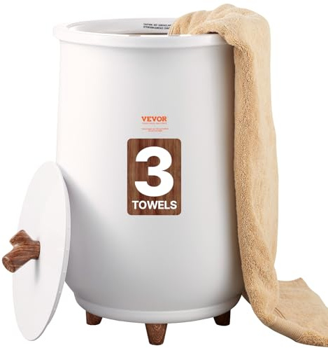 VEVOR Scaldasalviette Secchio Verticale 20 Litri per Bagno SPA Max. 2 Asciugamani Potenza Nominale 465 W Spegnimento Automatico Tempo di Riscaldamento Regolabile 4 Livelli, Riscaldatore Asciugamani