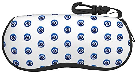 Brillenetui, Leopardenmuster, tragbar, mit Reißverschluss, Sonnenbrillen-Etui, Schutz für Männer und Frauen oder Kinder, Böser Blick, One size