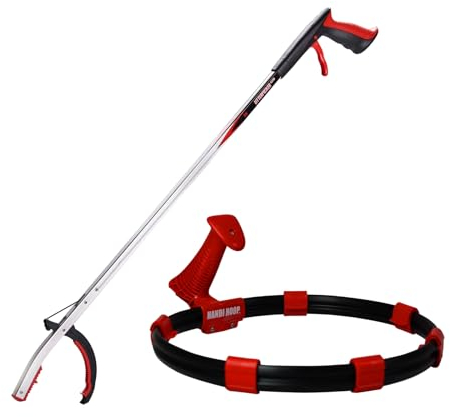 Helping Hand Company - Kit di raccolta rifiuti per adulti, confezione da 2 pezzi, 1 raccoglitore per rifiuti resistente Pro da 83,8 cm con presa forte e sicura e 1 cerchio leggero per sacchi della