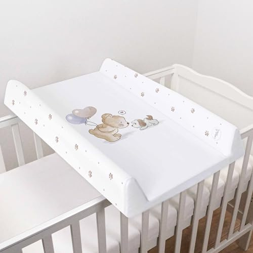 Ultra Light Baby Hard Base Changing Mat/Top Changer 70x50 cm fits 120x60 cm Cot Newborn Baby Waterproof Changing Mat with Raised Edges Lightweight 1.2 kg (Friends Forever)