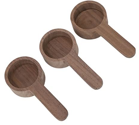 3 Stück Holzmasken-Messlöffel, Kurzer Typ, Tragbarer Holz-Walnuss-Messbecher Zum Mischen von Suppe