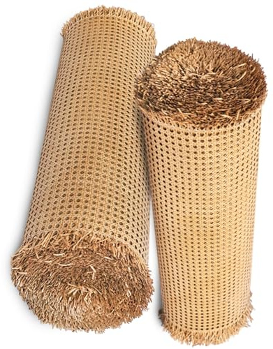 Rattan Rotolo, Rattan Naturale Rotolo, 50cm di Larghezza Paglia di Vienna, Rattan, Rotolo di Canna,Rattan Intrecciato Fettuccia Material Paglia per Cesti, Sedie, Bag, Borse, Giardino DIY(50x100cm)