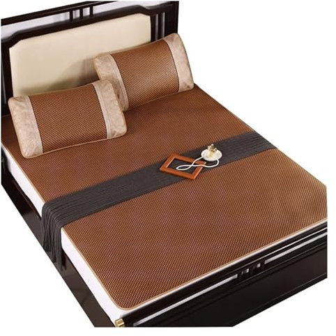 AMYSTY Sommer-Schlafmatte Sommer-Kühl-Isomatte Sommer-Isomatte, Rattan, Faltbare Matte, Coole Eisseide, Bettmatte Für Einzel- Und Doppelbett Bambusmatten-Bett Sommerschlafmatte(1.8 * 2M/70 * 78)