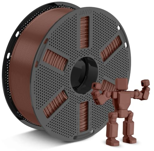 JAYO PETG Filament 1.75mm Braun 1.1KG, Zäh & Vielseitig 3D Filament | Hohe Festigkeit, Drucke brechen nicht, +/- 0.02 mm, 1100g Spule 100g mehr als üblich, für die meisten FDM 3D Drucker