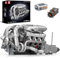 Mould King V8 Twin-Turbo Engine Model Kit That Runs, Mini Engines Building Blocks Set for Adults with Battery and Motor, Engineering Construction STEM Toy for Children Kids Boys Girls (2899 PCS)