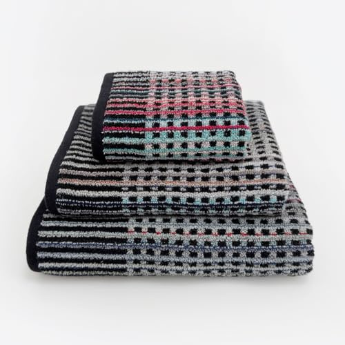 Odyssey Carnival Zero Twist Towel Set 100% Recycled Cotton – Super Soft, Absorbent & Quick Dry Sustainable Remnant Multicolour Patterned Bathroom Towels (1 hand towel, 1 bath towel, 1 bath sheet)