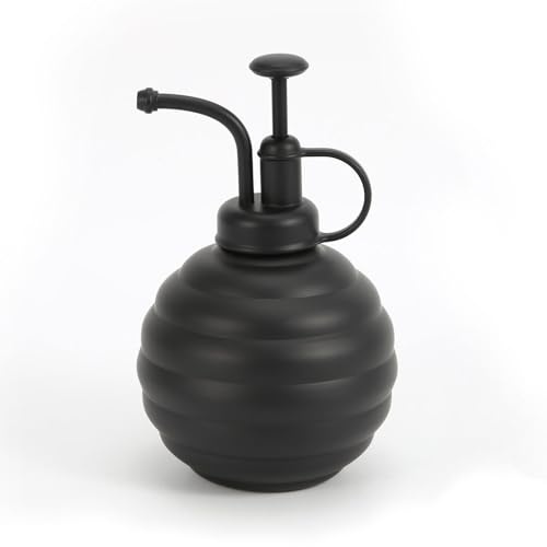Lianshi Plant Mister Sprühflasche, Vintage-Stil, Wassersprüher,Mattiert,500ML/17OZ (Schwarz)