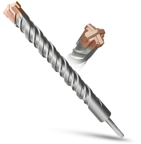 METOTY SDS Plus bohrer 30mm×350mm，mit 4 Hartmetallschneiden,Kopf mit Beschichtung,Steinbohrer,Hammerbohrer,Betonbohrer,Für Stein,Beton,Naturstein,Ziegelmauer