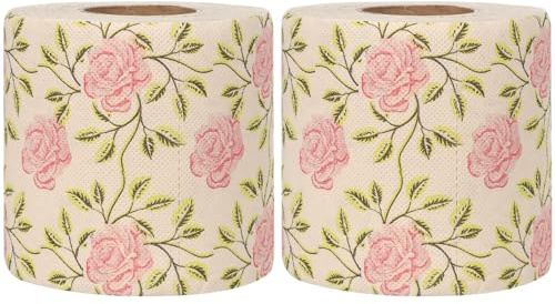 NOLITOY Carta Igienica Floreale in Polpa di Bambù Morbida e Resistente alla Sbiaditura, 2 Pezzi Creativi e Unici per Uso Domestico e Cucina