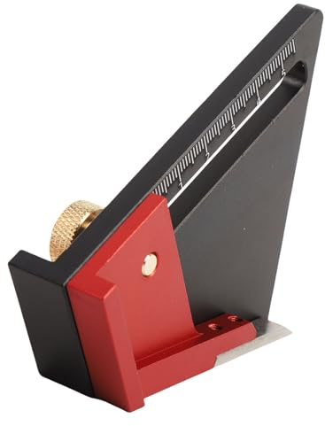 Luocute Woodworking Height Depth Ruler, Aluminum Alloy Measuring Tool with Clear Scales and 1/2 Center Line Scriber, Height Gauges for Table Saw Drill Press Router Table Bandsaw