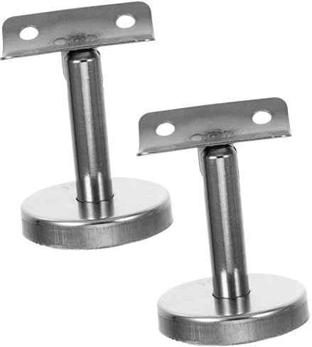 Stainless Steel Stair Handrail Brackets 2pcs Silver Wall Mount | Heavy Duty Support, round Tube Fitting, Staircase Hand Rails with Fittings, Hallway and Stairs Use