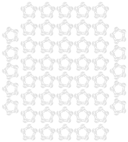 50 Pcs Balloon Arch Clips Clear Plastic Flower Connectors for Party | 50 clear plastic balloon arch clips in flower shape, 1.1 inch inner diameter, reusable for birthdays, weddings and parties