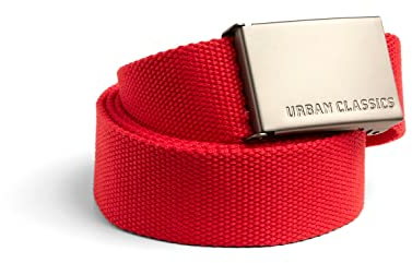 Urban Classics Unisex Canvas Belt red, one size