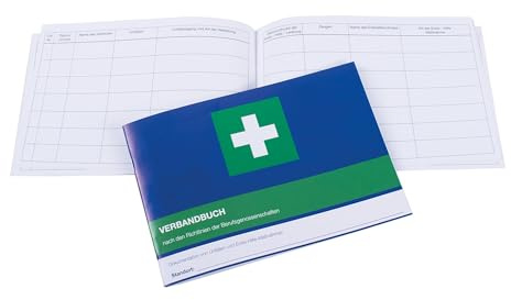 ACTIOMEDIC Erste-Hilfe-Buch DIN A5 (40 Seiten) – Unfallbuch & Verbandbuch zur Dokumentation geleisteter Erster Hilfe für Arbeit, Schule & Büro, mit Vordruck, 1 Stück
