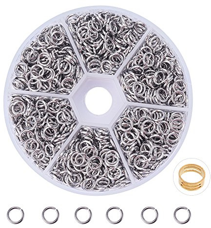 PandaHall über 900 Pcs 304 Edelstahl offene Sprungringe O Ring Durchmesser 6mm Draht für die Schmuckherstellung