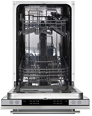 Cookology CBID450 Slimline Integrated Dishwasher 45cm with 10 place settings, 6 Wash Programmes, LED Control Panel and a Delay Timer - in Stainless Steel