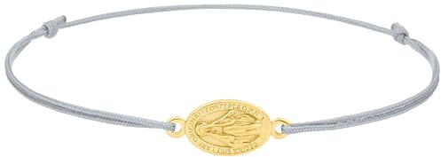 SCHOSCHON Armband Madonna Wundertätige Medaille Geschenk Konfirmation | 925 Silber vergoldet - Firmung Kommunion Mädchen Frauen