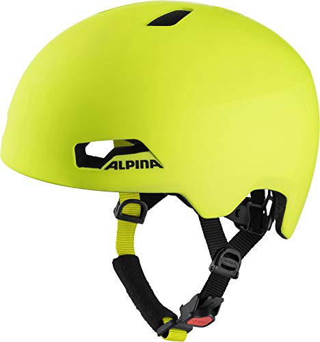 ALPINA Hackney - Leichter, Bruchfester & Optimal Klimatisierter Fahrradhelm für Kinder, Mit Nachrüstbarem LED für Gute Sichtbarkeit, be Visible, M (51-56 cm)