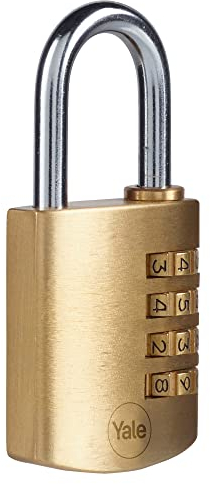 Yale Lucchetto in ottone a combinazione Y150B/40/130/1 corpo 40mm, arco in acciaio, combinazione a 4 cifre