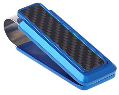 WOWOWO - Cartera de Negocios para Hombre, Acero Inoxidable, Fibra de Carbono, Clip para Dinero, Tarjetero