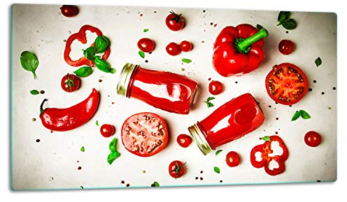TMK ArtDeko – Schneidebrett Glas – Glasschneidebrett für die Küche 52x30 cm – Robust, Hygienisch & Rutschfest – Glas Schneidebrett – Zusätzliche Arbeitsfläche – Vielseitige Nutzung