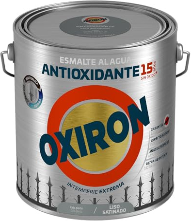 OXIRON Smalto antiruggine all'acqua liscio satinato grigio perla 2,5 l