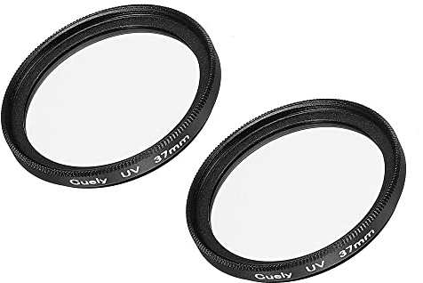 MECCANIXITY Filtros de lente UV, marco delgado de 37 mm, filtro de lentes protectores multicapa para fotografía de cámara, paquete de 2