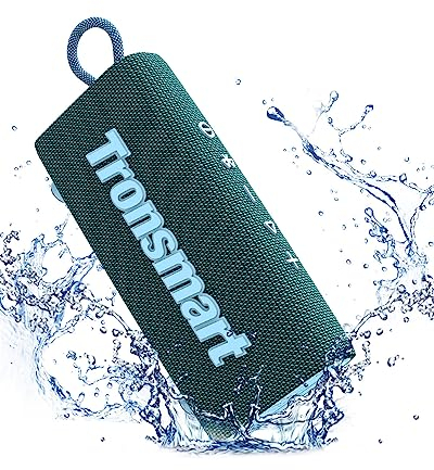 Tronsmart Trip - Mini speaker Bluetooth portatile, Bluetooth 5.3, 20 ore di riproduzione, AUX, microfono, impermeabilità IPX7, wireless, per ambienti esterni, doccia, spiaggia, bici e viaggi, blu