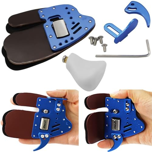 wolfman Bogenschießen Fingertab Fingerschutz LH/RH und S/M/L/XL Finger Tab Wache Leder Einstellbare Fingerschutzhandschuhe für Bogenfingerschutz Jagd Recurvebogen
