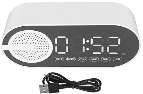 Pssopp Radio Sveglia, Radio FM Portatile Sveglia Digitale Ricaricabile con Doppio Allarme per Camera da Letto