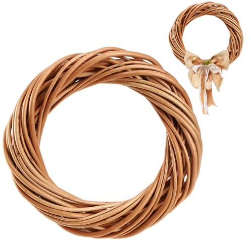 KADAX Couronne Décorative en Osier Naturel - Idéale pour Porte, Table, Fenêtres - Marron 20 cm