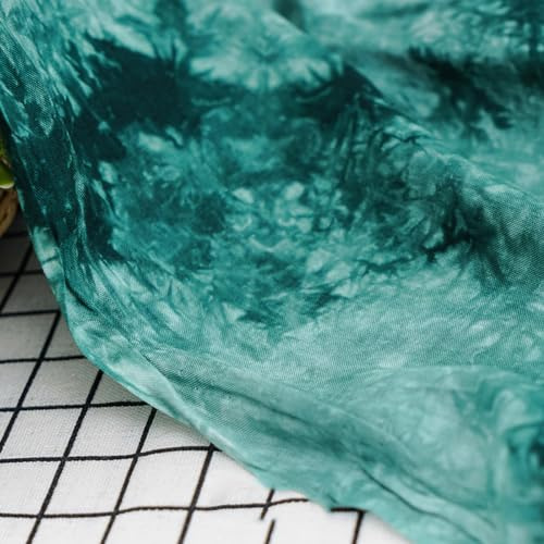 Wambere 100cm x 140cm Künstlich Baumwollstoff Patchwork Meterware Stoffpaket Dekostoffe,Stoffe zum Nähen Sewing Fabric Batikstoff für DIY Basteln Handwerk T-Shirt Kleid Kleidungsdekoration,Dunkelgrün