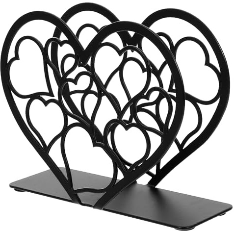 WRITWAA Valentinstag Serviettenhalter Aus Eisen Herzförmig Serviettenständer Für Küche Wohnzimmer Tischdekoration Romantische Aufbewahrung